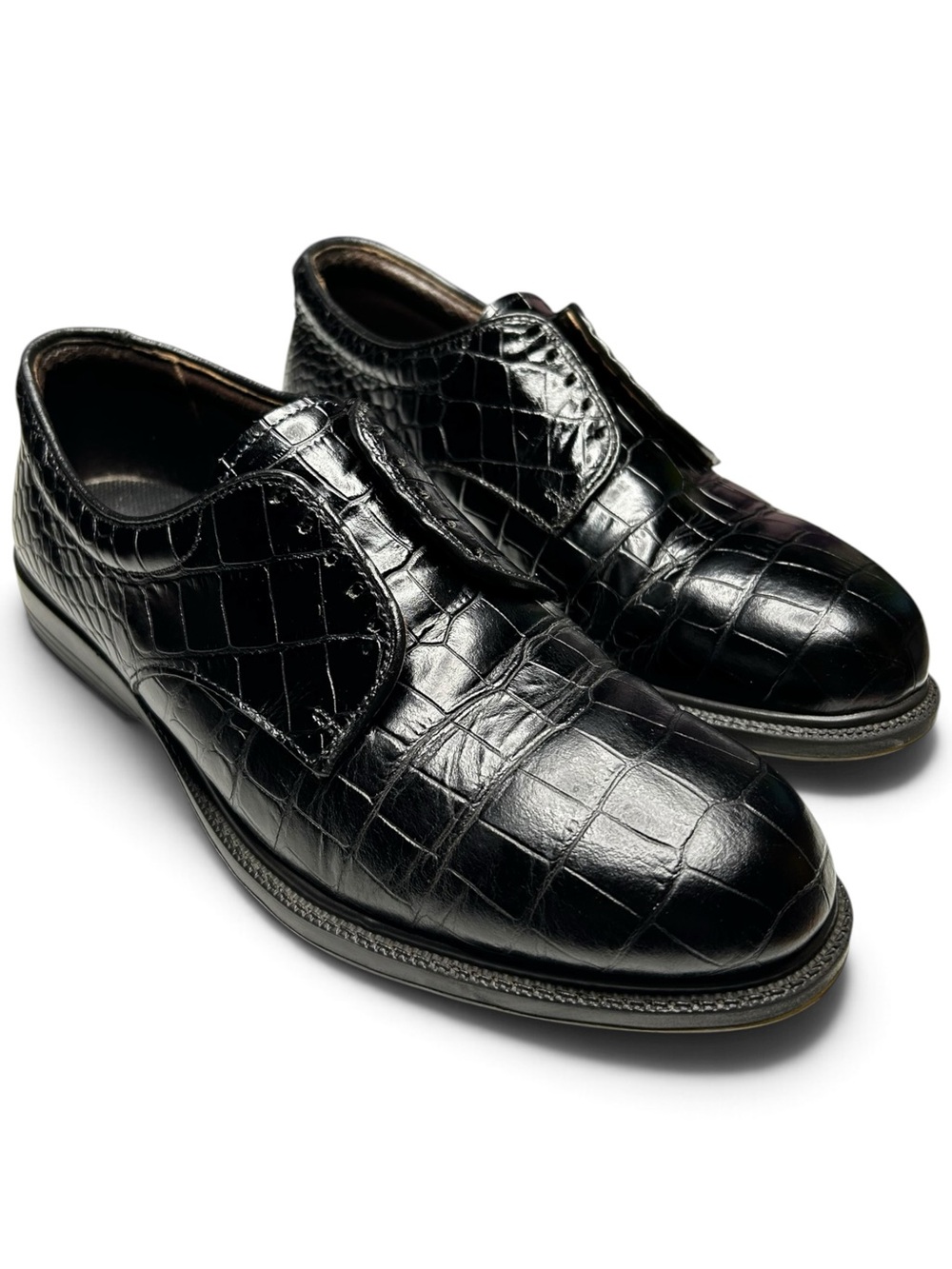 Jack Nicklaus Signature Golf by Allen Edmonds Alligator Shoes Black Mens 9.5 D